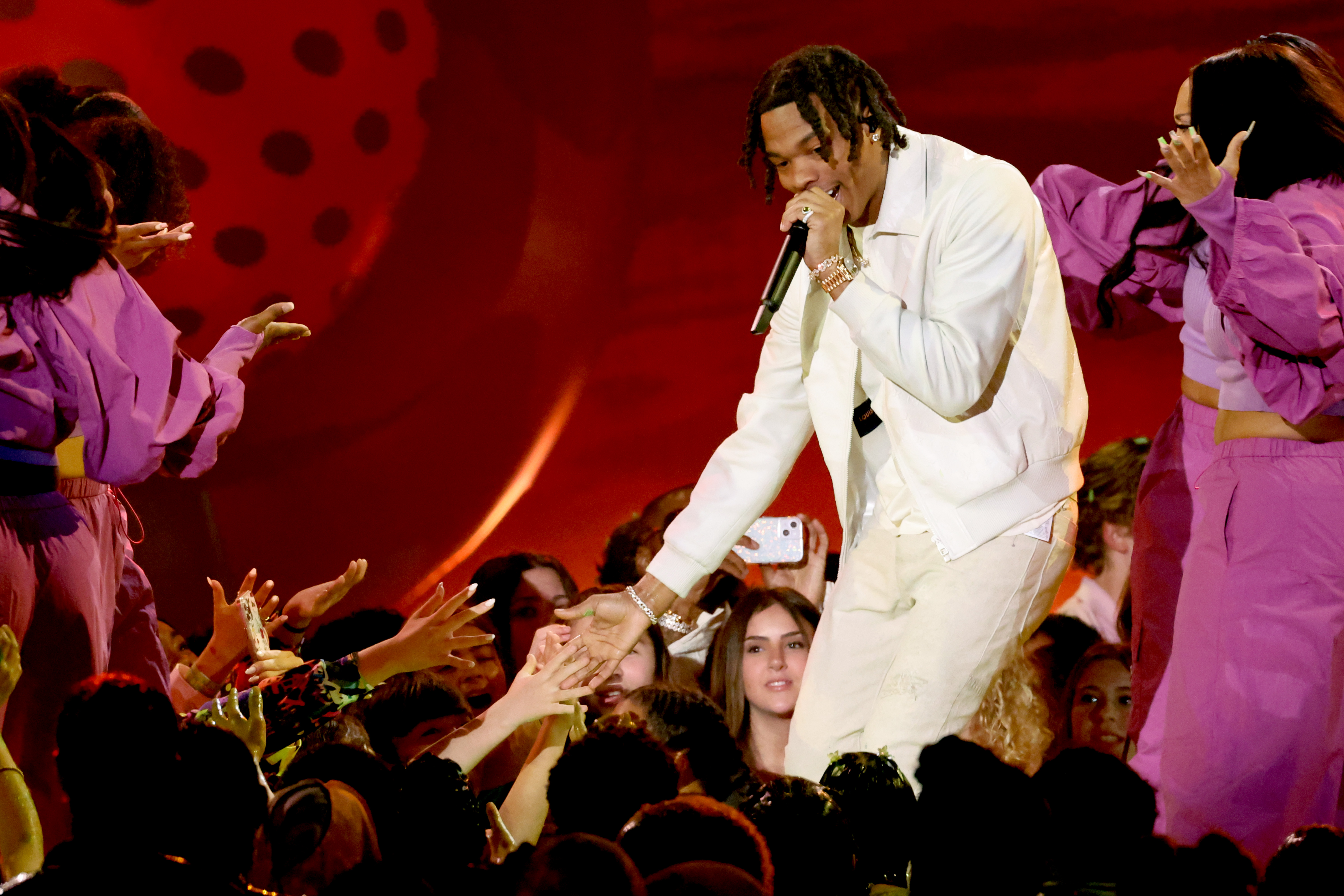 Lil Baby performs onstage during the 2023 Nickelodeon Kids' Choice Awards at Microsoft Theater on March 04, 2023 in Los Angeles, California. (Photo by Monica Schipper/Getty Images for Nickelodeon)